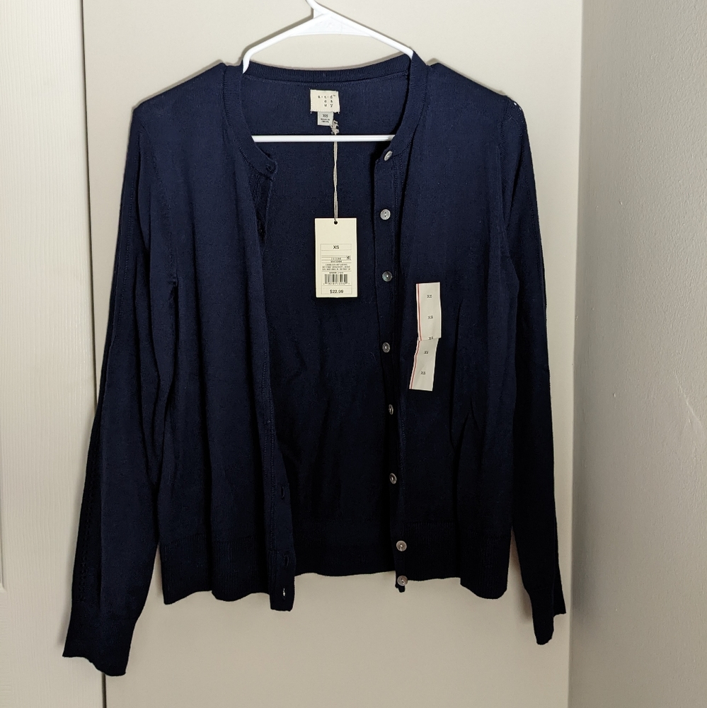 Navy cardigan a new day XS NWT